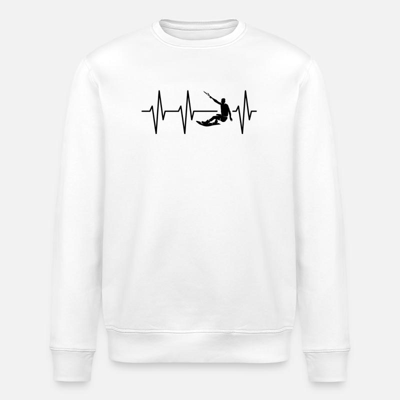 wakeboarder kitesurfer Herzschlag Puls Symbol - Stanley/Stella Unisex Bio-Sweatshirt ROLLER - Weiß