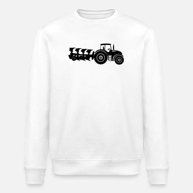 Tractor plow - Stanley/Stella ROLLER Unisex Organic Sweatshirt - white