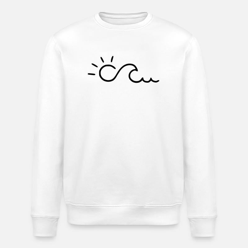 Wave with sun - Stanley/Stella ROLLER Unisex Organic Sweatshirt - white