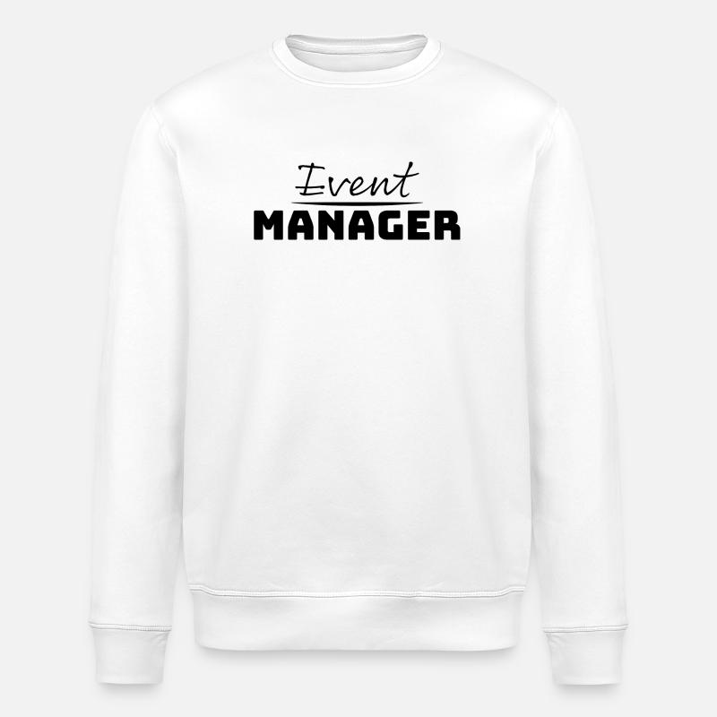 Tshirt pour Event Manager noir - Sweat bio ROLLER Stanley/Stella Unisexe - blanc
