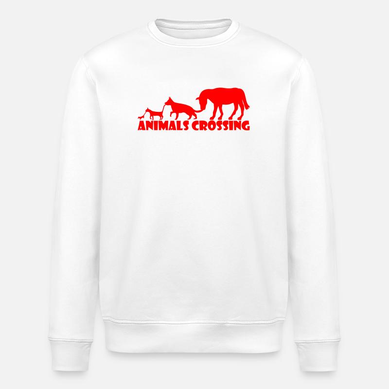 Conception de silhouettes d’aventure animale - Sweat bio ROLLER Stanley/Stella Unisexe - blanc