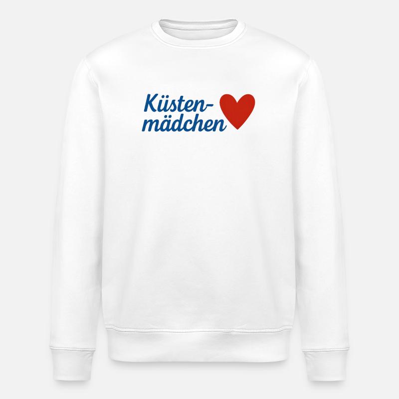 Küsten Mädchen Herz Overlay - Stanley/Stella Unisex Bio-Sweatshirt ROLLER - Weiß