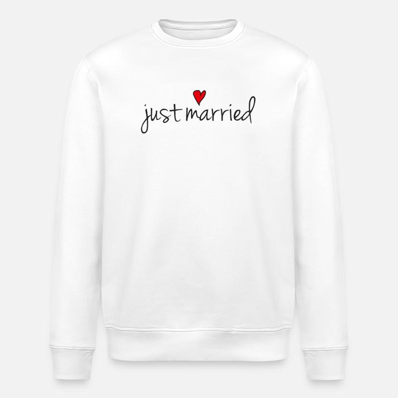 Rotes Herz Animiertes Hochzeits-Tilt-Design - Stanley/Stella Unisex Bio-Sweatshirt ROLLER - Weiß