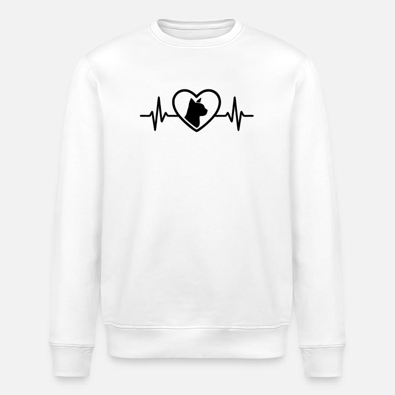 Chat Chat Cœur - Sweat bio ROLLER Stanley/Stella Unisexe - blanc