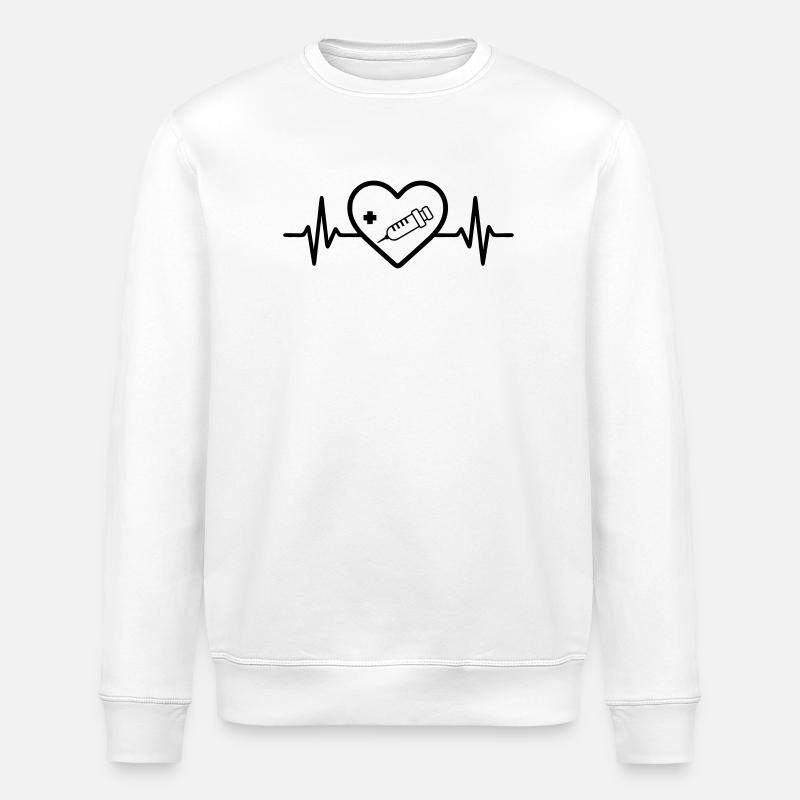 Krankenschwester Krankenpfleger Herz Medizin - Stanley/Stella Unisex Bio-Sweatshirt ROLLER - Weiß