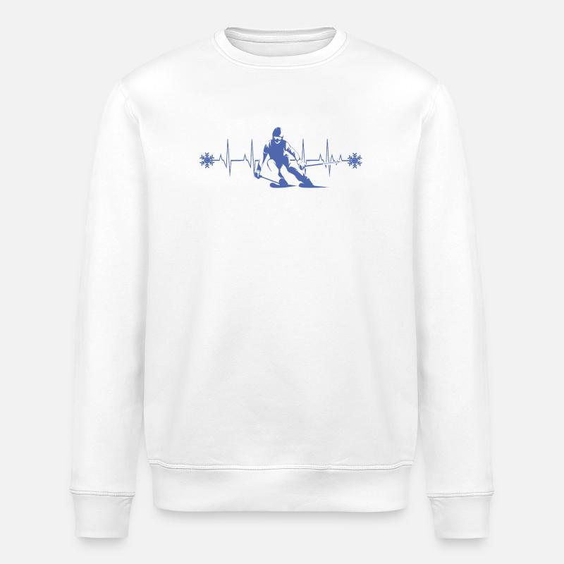 Skifahrer Silhouette Winter Minimalistisch - Stanley/Stella Unisex Bio-Sweatshirt ROLLER - Weiß