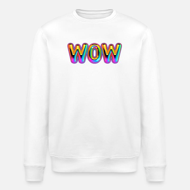 3D WOW Ballon Arc-en-ciel - Sweat bio ROLLER Stanley/Stella Unisexe - blanc