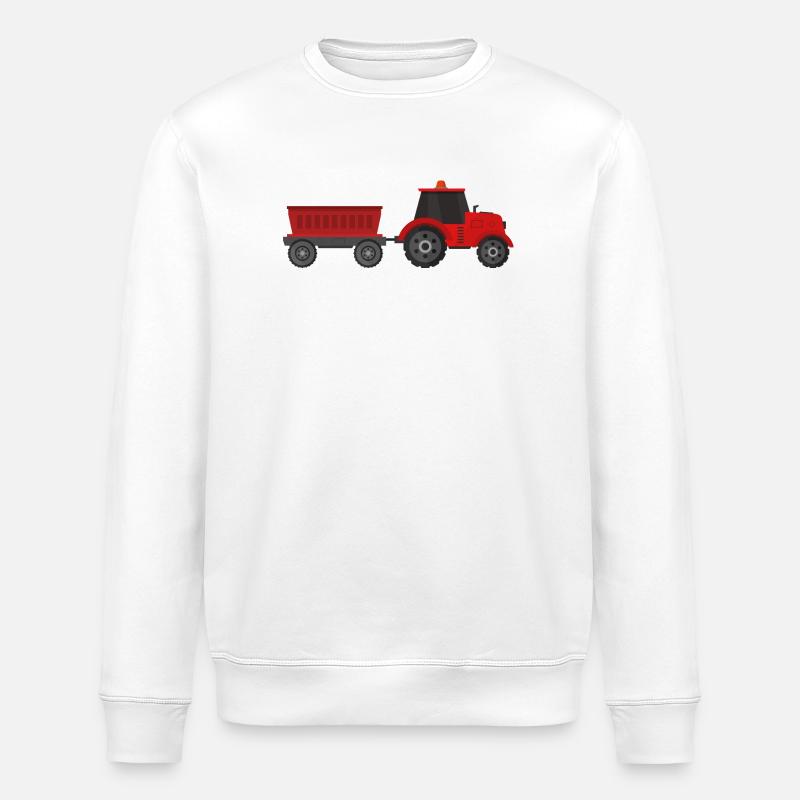 Traktor mit Anhänger - Stanley/Stella Unisex Bio-Sweatshirt ROLLER - Weiß