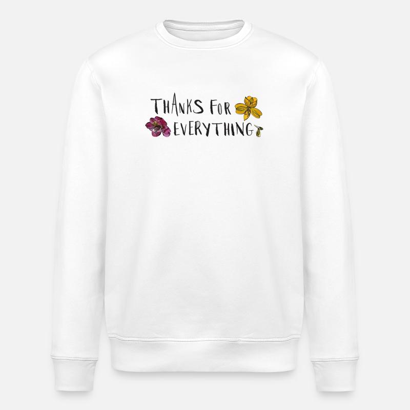 Merci pour tout - Sweat bio ROLLER Stanley/Stella Unisexe - blanc