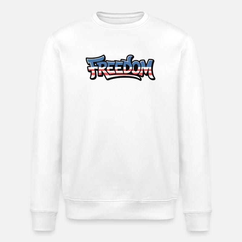 Freedom Typografie Statement Design - Stanley/Stella Unisex Bio-Sweatshirt ROLLER - Weiß