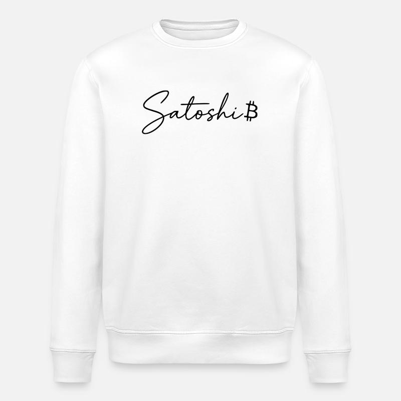 Satoshi Bitcoin Geschenk für Krypto Trader - Stanley/Stella Unisex Bio-Sweatshirt ROLLER - Weiß