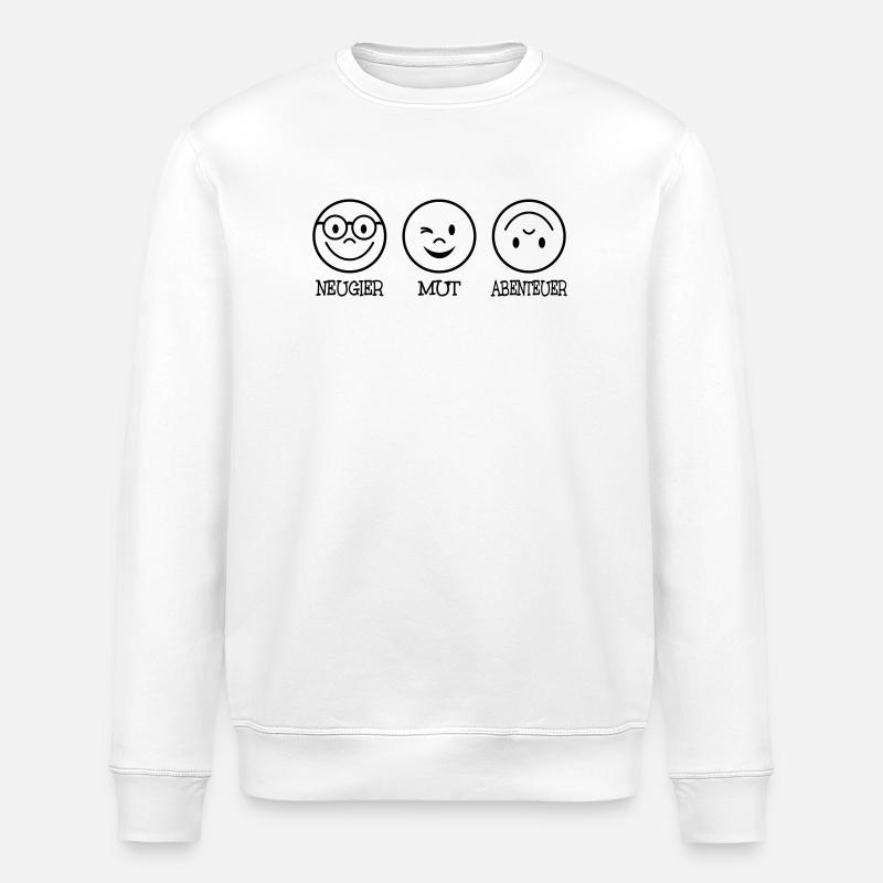 Neugier Mut Abenteuer - Stanley/Stella Unisex Bio-Sweatshirt ROLLER - Weiß