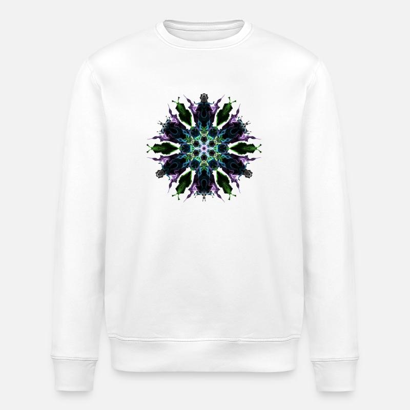 Purple Flower - Stanley/Stella Unisex Bio-Sweatshirt ROLLER - Weiß