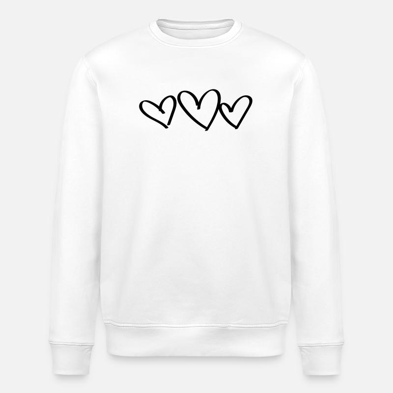 3 Herzen Liebe - Stanley/Stella Unisex Bio-Sweatshirt ROLLER - Weiß