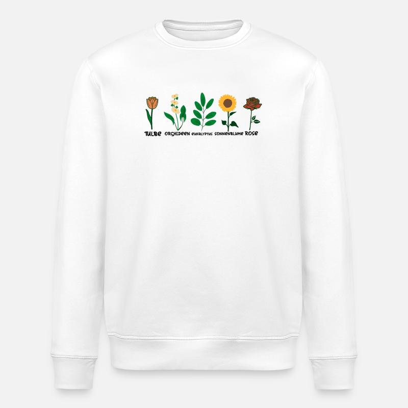 Espèces de fleurs - Sweat bio ROLLER Stanley/Stella Unisexe - blanc