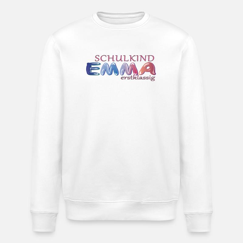 Schulkind Emma Schule - Stanley/Stella Unisex Bio-Sweatshirt ROLLER - Weiß