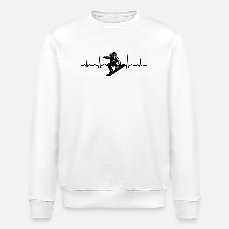 Snowboard Motiv mit Wiedererkennungswert - Stanley/Stella Unisex Bio-Sweatshirt ROLLER - Weiß