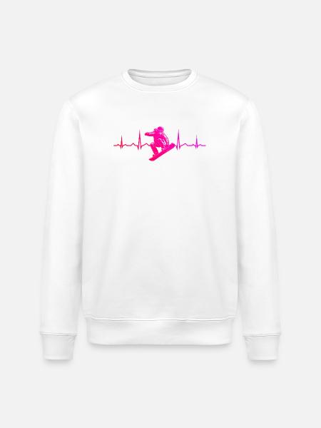 Klare Snowboard Botschaft - Stanley/Stella Unisex Bio-Sweatshirt ROLLER - Weiß