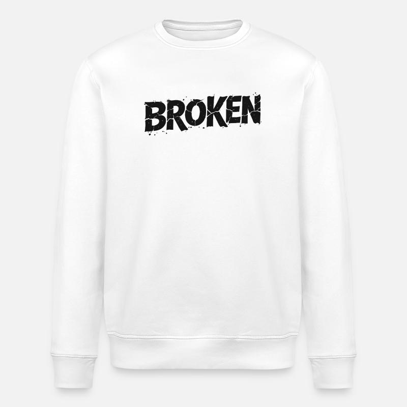 Gebrochene Typo Graffiti - Stanley/Stella Unisex Bio-Sweatshirt ROLLER - Weiß