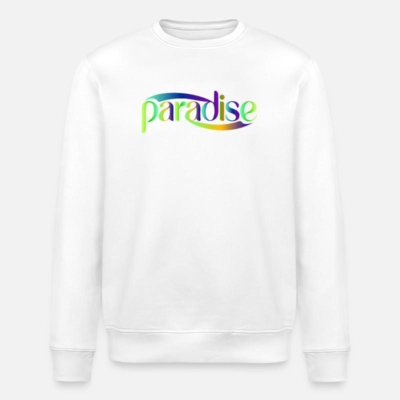 Paradise Rainbow Skriptdesign - Stanley/Stella Unisex Bio-Sweatshirt ROLLER - Weiß