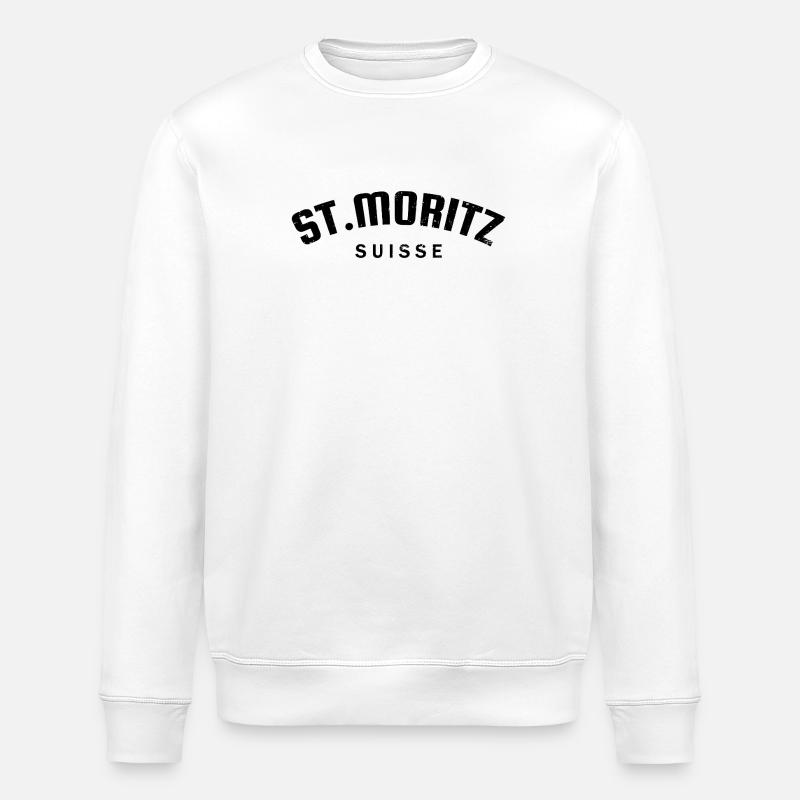 St. Moritz - Suisse - Switzerland - Swiss - Stanley/Stella ROLLER Unisex Organic Sweatshirt - white