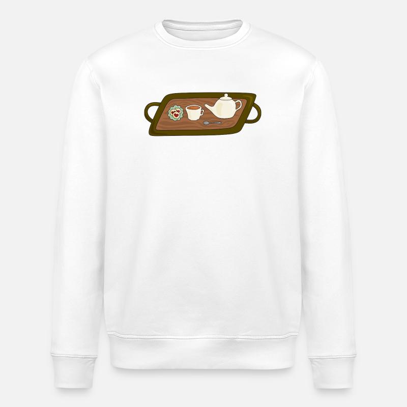 Teezeit-Tablett-Illustration - Stanley/Stella Unisex Bio-Sweatshirt ROLLER - Weiß