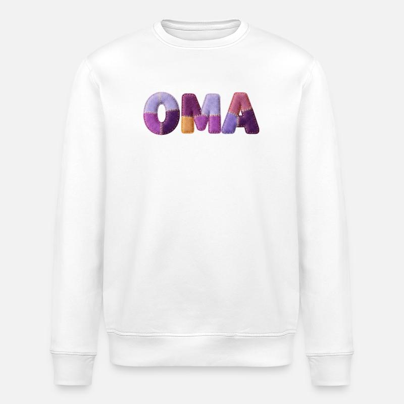 Oma Patchwork Buchstaben Top Trend - Stanley/Stella Unisex Bio-Sweatshirt ROLLER - Weiß