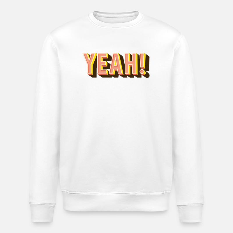 YEAH Retro Popschrift - Stanley/Stella Unisex Bio-Sweatshirt ROLLER - Weiß