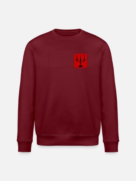 Gotische Kandelaber-Silhouette – Rot-weißer Minim - Stanley/Stella Unisex Bio-Sweatshirt ROLLER - Weiß