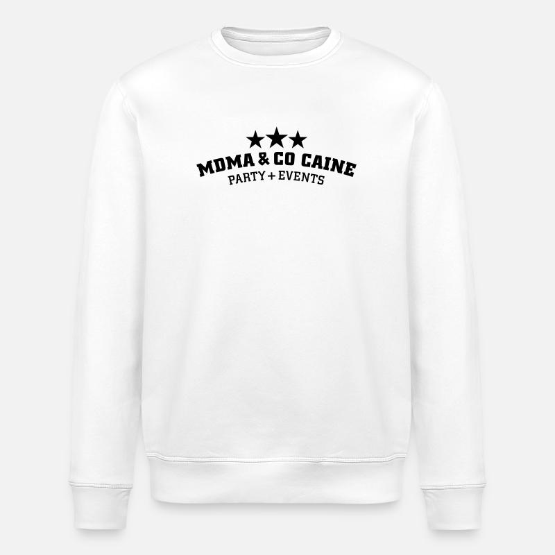 MDMA and Co Caine - Stanley/Stella ROLLER Unisex Organic Sweatshirt - white