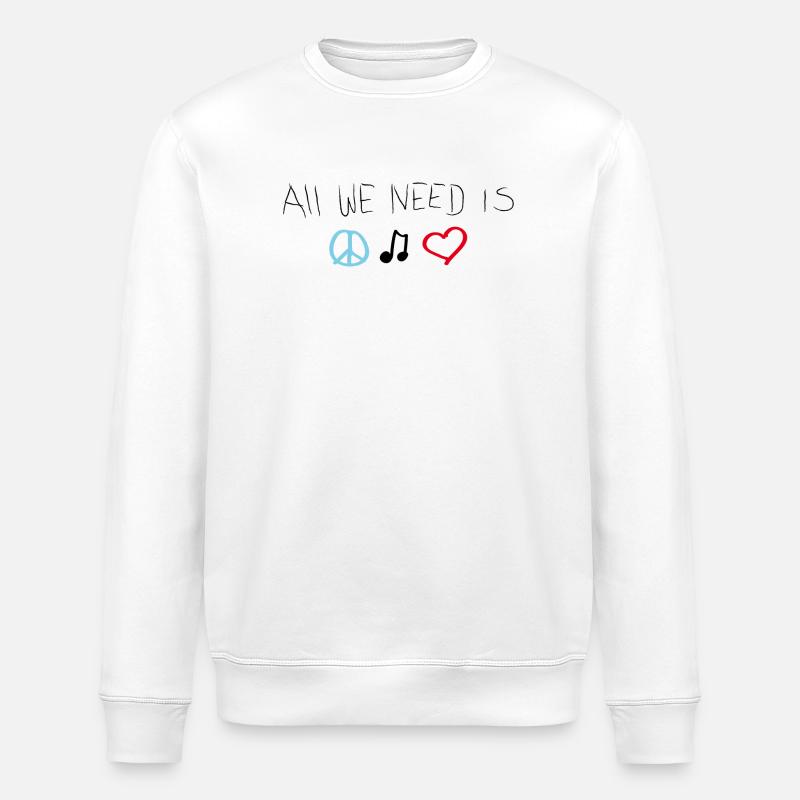 Peace, love & music - Stanley/Stella Unisex Bio-Sweatshirt ROLLER - Weiß