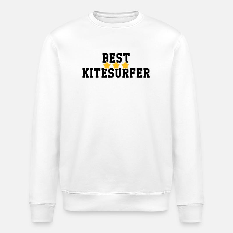 Kiteboarding Kitesurfing Kitesurf Kitesurfer - Stanley/Stella ROLLER Unisex Organic Sweatshirt - white