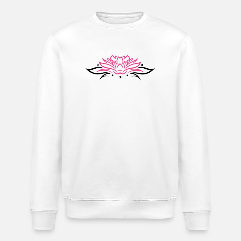 Lotus, Lotusblüte mit Blättern - Sweat bio ROLLER Stanley/Stella Unisexe - blanc