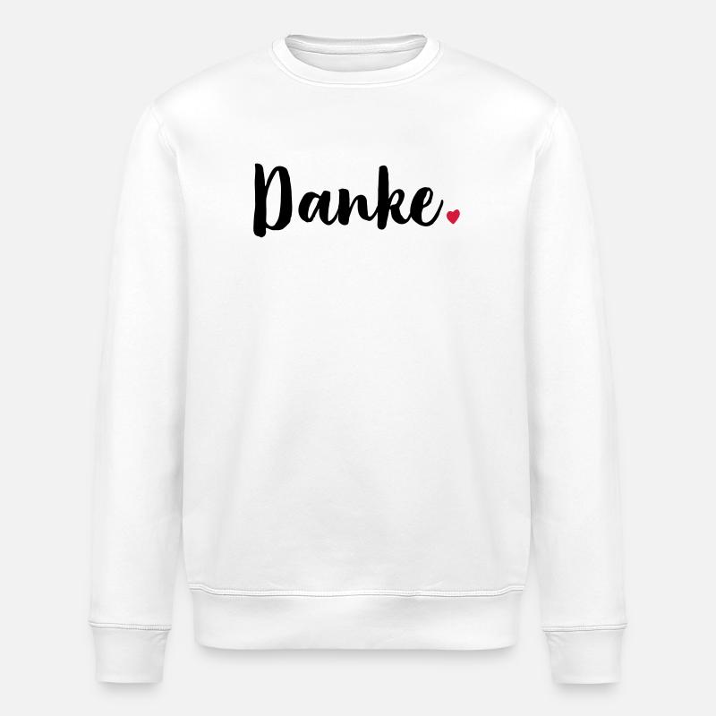 Danke Herz Geschenk Dankeschön - Stanley/Stella Unisex Bio-Sweatshirt ROLLER - Weiß
