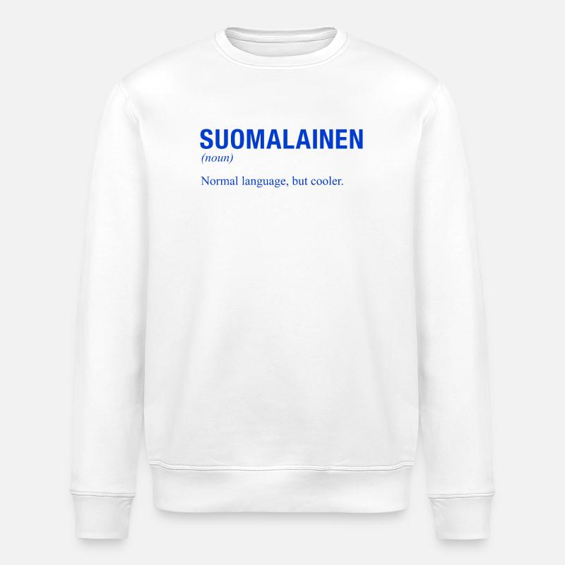 FINNISH LANGUAGE - Stanley/Stella ROLLER Unisex Organic Sweatshirt - white