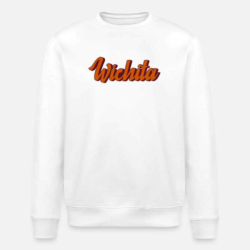 Wichita Retro-Schrift Design - Stanley/Stella Unisex Bio-Sweatshirt ROLLER - Weiß