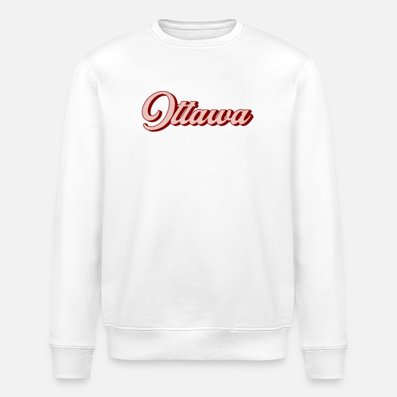 Ottawa Retro Script - Stanley/Stella Unisex Bio-Sweatshirt ROLLER - Weiß