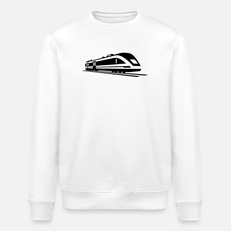 Train Graphic - Stanley/Stella ROLLER Unisex Organic Sweatshirt - white
