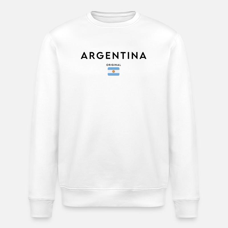 Drapeau argentin, fabriqué en Argentine - Sweat bio ROLLER Stanley/Stella Unisexe - blanc