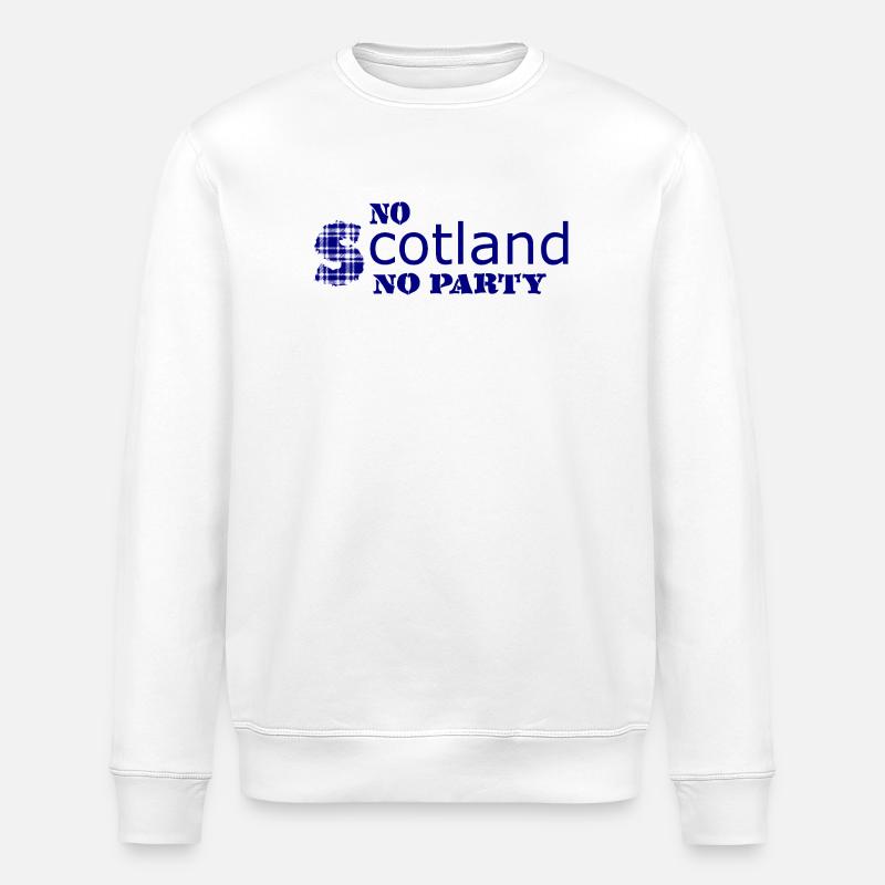 Blue Grunge Badge Typography - Stanley/Stella ROLLER Unisex Organic Sweatshirt - white