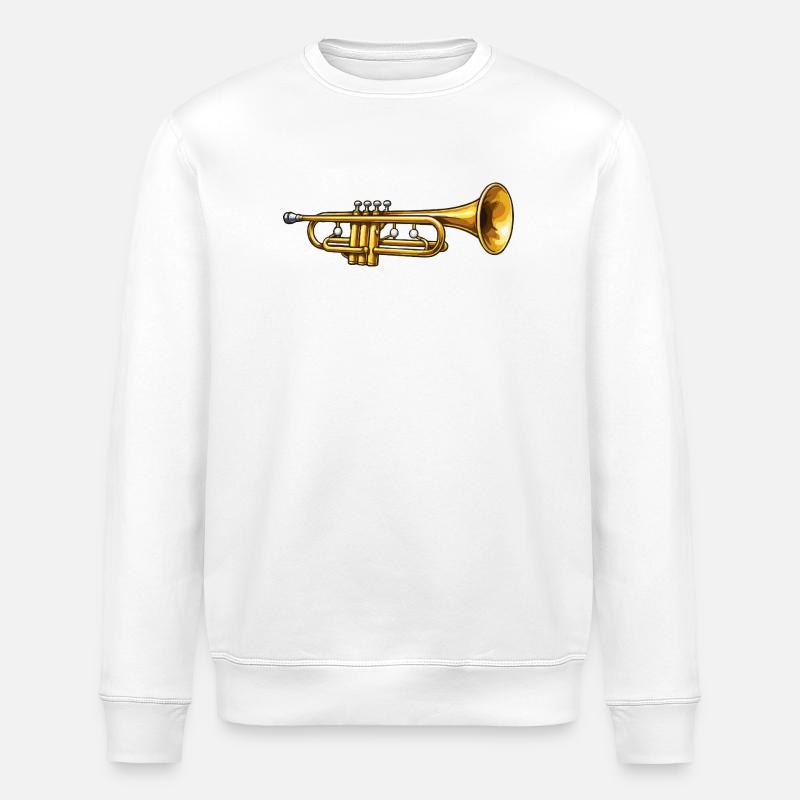 Goldene Trompete Jazz Flair - Stanley/Stella Unisex Bio-Sweatshirt ROLLER - Weiß