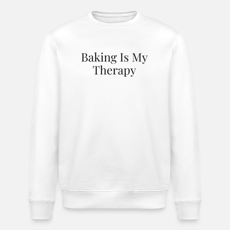 Baking is my therapy - Stanley/Stella ROLLER Unisex Organic Sweatshirt - white