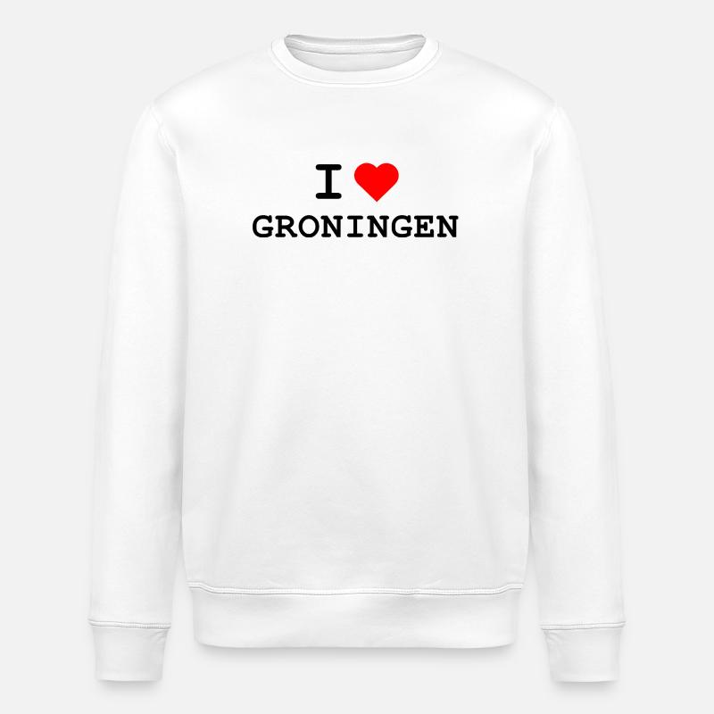 Ich liebe Groningen - J’aime Groningue - Sweat bio ROLLER Stanley/Stella Unisexe - blanc