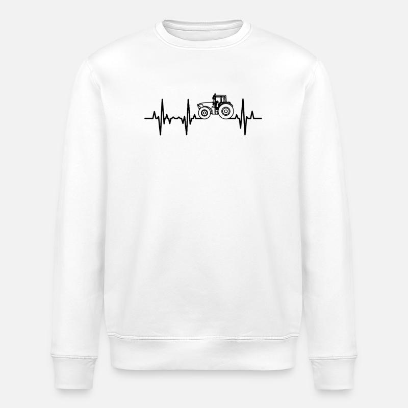 Tractor pulse rate - Stanley/Stella ROLLER Unisex Organic Sweatshirt - white