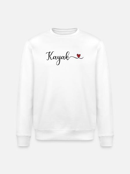 Cute Kayak Heart Design - Stanley/Stella ROLLER Unisex Organic Sweatshirt - white