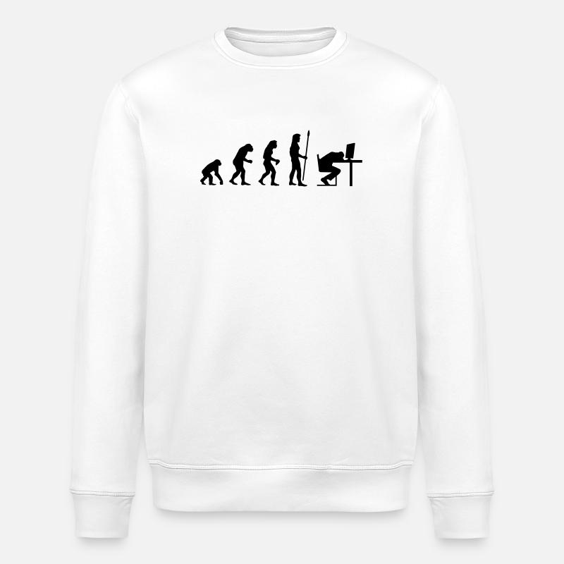 evolution_pc_4 - Stanley/Stella ROLLER Unisex Organic Sweatshirt - white