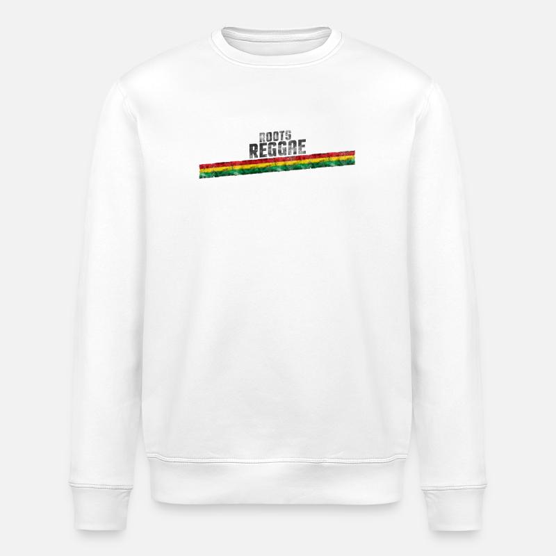 Roots Reggae Gradient Design - Stanley/Stella ROLLER Unisex Organic Sweatshirt - white