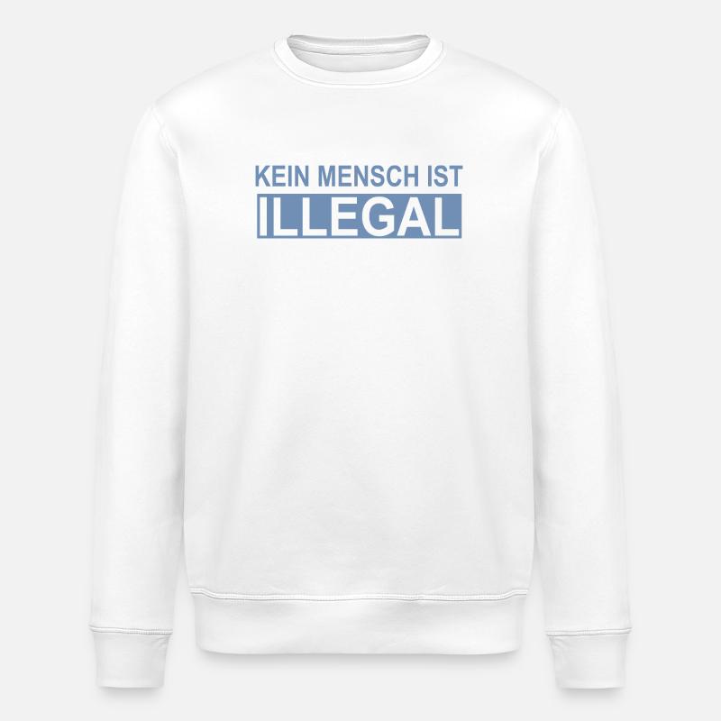 Kein Mensch ist Illegal - Stanley/Stella Unisex Bio-Sweatshirt ROLLER - Weiß