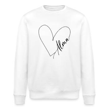 Alma Name Herzlinie - Stanley/Stella Unisex Bio-Sweatshirt ROLLER - Weiß - Vorne - Nik (191cm)