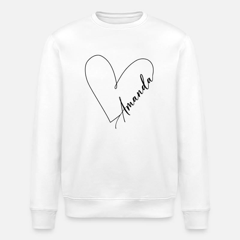 Amanda Name Herzlinie - Stanley/Stella Unisex Bio-Sweatshirt ROLLER - Weiß